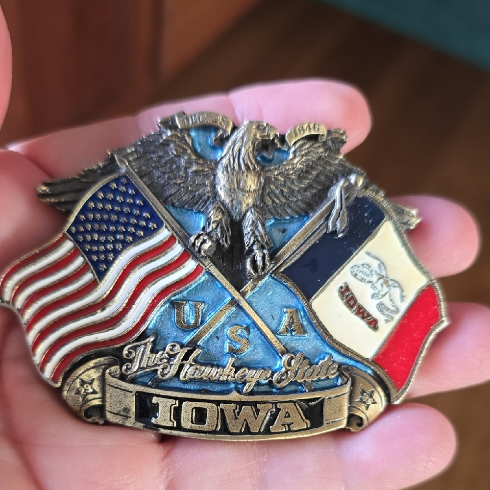 Iowa State Souvenir Belt Buckle
